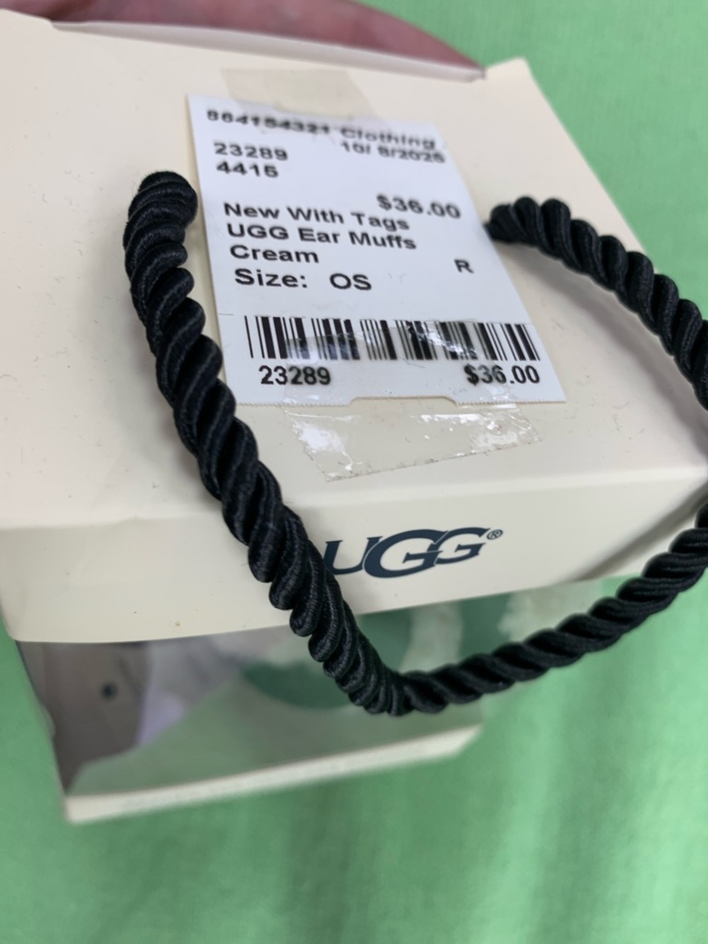 UGG Green and Cream Shearling Earmuffs - Picture 8 of 8